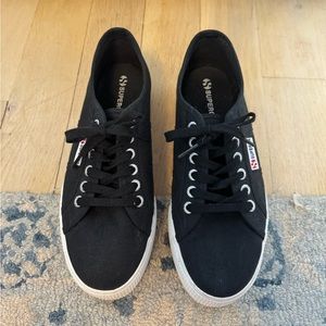 Superga 2790 Platform Sneaker Black Size 8.5